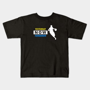 Playing basketball yesterday now tomorrow Kids T-Shirt